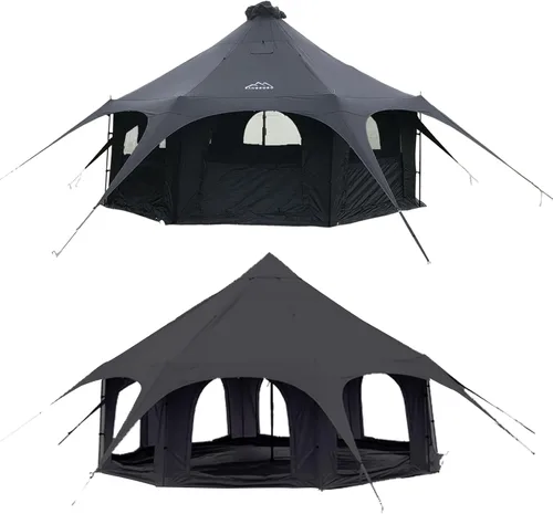 Miniatura 9 de Campana de lona de algodón - Yurtas transpirable y resistente al viento, Glamping para 6/8/10 personas camping familiar