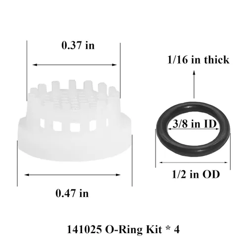 Miniatura 2 de 4 piezas de kits de juntas tóricas 141025, piezas de repuesto para grifos abatibles