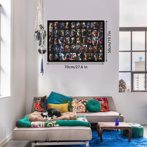 Miniatura 5 de Rompecabezas de perro de retrato de 1000 piezas para adultos, rompecabezas de animales para adultos, divertido rompecabezas de bulldog de cachorro