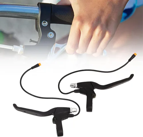 Miniatura 6 de Pilipane Juego de 2 palancas de freno para bicicletas eléctricas, 1 par de palancas de freno electrónicas herméticas izquierda y derecha, 12.6 in