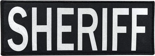 Parche de tela de bordado grande de 10 x 3 pulgadas, color blanco y negro, para policía policial, chaleco táctico, chaqueta, uniforme, placa