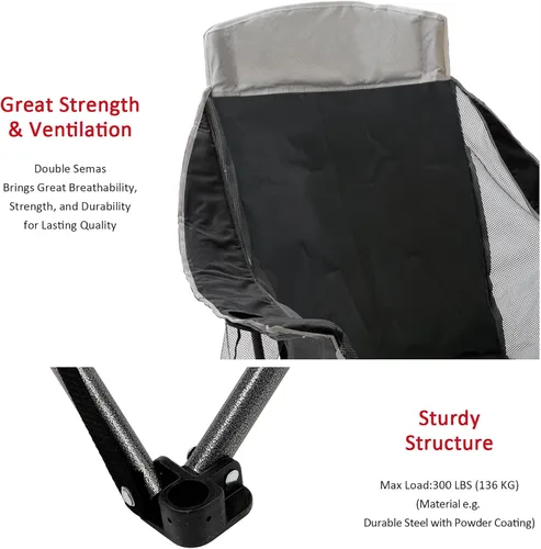 Miniatura 6 de SUNNYFEEL Silla de campamento acolchada XL de gran tamaño, sillas de campamento plegables resistentes con portavasos y bolsa de transporte, sillas