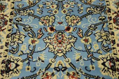 Miniatura 6 de Unique Loom Kashan Collection - Alfombra tradicional con diseño floral, color negro Celeste/azul marino