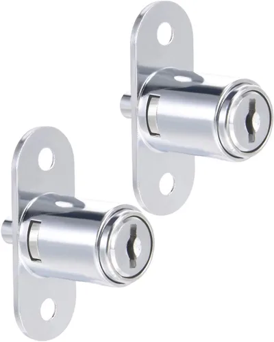uxcell Cerradura de émbolo de empuje para armario de escritorio, cajón, diámetro de cilindro de 3/4 pulgadas, longitud del cilindro de 7/8 pulgadas,