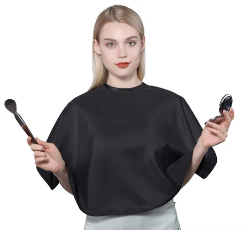 Miniatura 4 de PERFEHAIR Peine de maquillaje corto cabo, maquillaje artista peluquería corte barbería delantal babero para clientes - negro