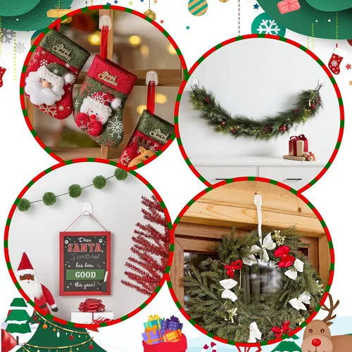 Miniatura 6 de Ganchos de luz de Navidad, clips transparentes para luces de cadena, ganchos adhesivos de pared transparentes para colgar, pequeños clips adhesivos