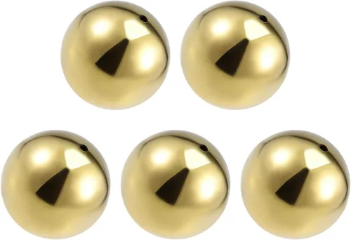 Miniatura 6 de METALLIXITY Bolas huecas (1.969 in/1.97 pulgadas), 5 unidades, esferas de acero inoxidable con agujero, para escalera de pasamanos, jardín en casa
