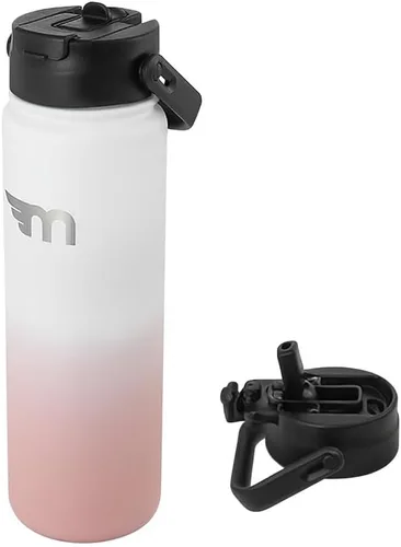 Miniatura 9 de Botella de agua de acero inoxidable prémium de 24 onzas, tapa 2 en 1, retención fría de 24 horas y 12 horas, a prueba de fugas, sin BPA, diseño