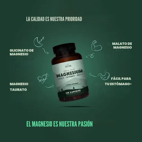 Miniatura 5 de Triple Calm Magnesio – Mag. taurate, glycinate, y Malate para el socorro óptimo Relajación, el estrés y la Ansiedad, y mejorar Dormir. 120 cápsulas