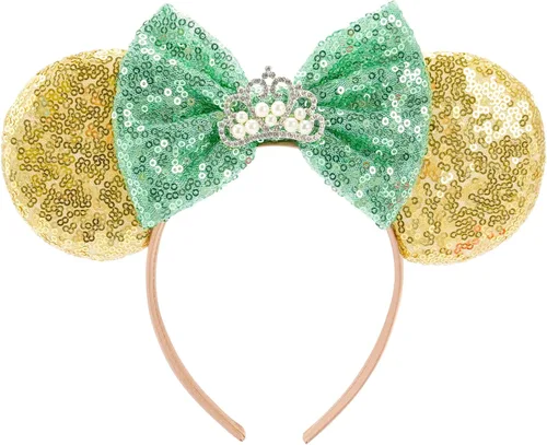 Miniatura 18 de FANYITY - Orejas de ratón, diadema con lentejuelas brillantes para cosplay de ratón para niños, niñas y mujeres, para Halloween y viaje a Disney