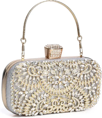 Miniatura 4 de fannos Bolso de mano dorado con diamantes de imitación bolso de mano dorado con diamantes de imitación bolso de mano dorado para mujeres y mujeres