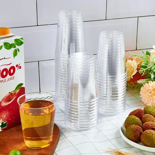 Miniatura 7 de JollyPack Paquete de 300 Vasos de Plástico Transparente de 10 OZ Vasos Desechables de Servicio Pesado Duros para Beber para Navidad, Boda, Hogar