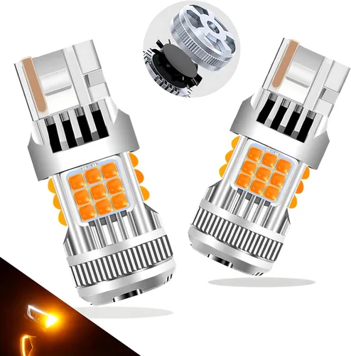 Miniatura 9 de Bombillas LED 7507, BAU15S, PY21W, amarillo ámbar súper brillantes, 4000 lúmenes, para luces direccionales, con resistencia incorporada, sin error