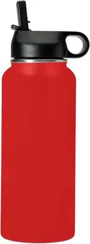 Miniatura 2 de LaserGram Botella de agua personalizada, cabeza de caballo 1, acero inoxidable de doble pared aislada al vacío con popote superior, regalo grabado
