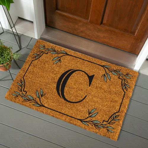Miniatura 29 de Evergreen Flag Alfombra de puerta de fibra de coco monograma Letra B Alfombra para puerta delantera para interiores y exteriores 71x41 cm