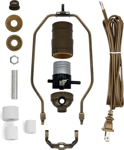 Miniatura 7 de Kit de lámpara Creative Hobbies para botellas de licor, botellas de vino - Incluye todos los adaptadores, enchufe, cable y arpa (negro)