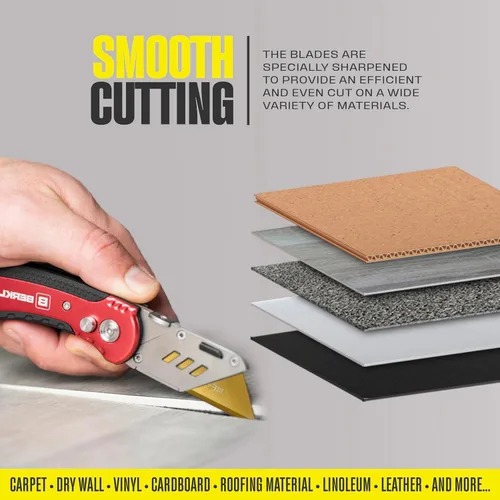 Miniatura 6 de Berkling - Cuchillas para cuchillo utilitario con revestimiento de titanio, 50 unidades con dispensador, SK2H afiladas con láser endurecidas, ultra