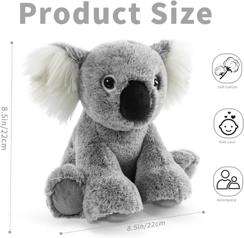 Miniatura 2 de Koala - Juguete de peluche suave y tierno de 8.5 pulgadas, animales de peluche de koala lindos y realistas, regalos para niños y niñas, juguete