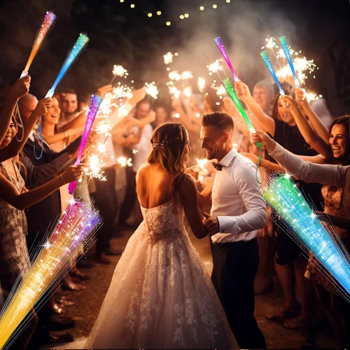 Miniatura 3 de SHQDD 28 varitas de fibra brillante, varitas de luz LED, suministros de fiesta que brillan en la oscuridad, varitas de fibra óptica, palos Color-28
