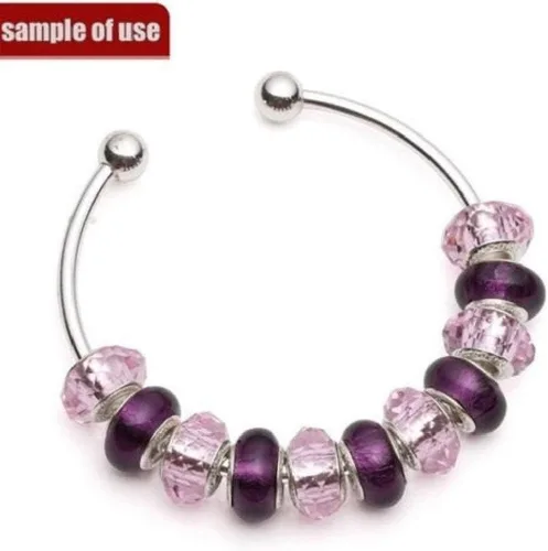 Miniatura 7 de RUBYCA 10 pulseras de plata blanca chapada en plata blanca con forma de tornillo, para bricolaje