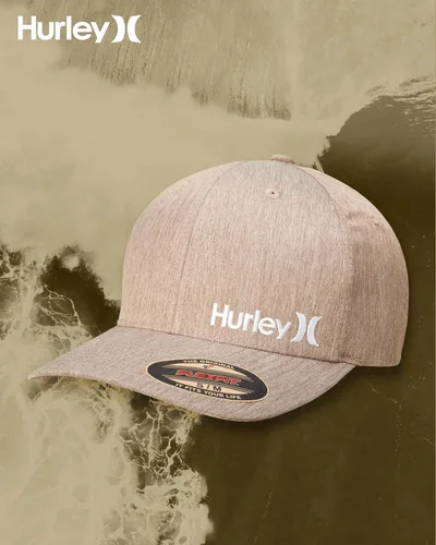 Miniatura 7 de Hurley Gorra de béisbol para hombre Flexfit Curve Bill Fitted Trucker Hat para hombre (S-XL)