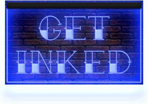 Miniatura 8 de 100020 Get Inked Tattoo Piercing Shop Display LED Light Neon Sign (12 x 8 pulgadas, morado)