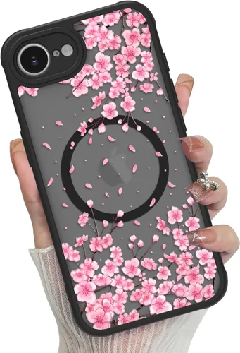 Miniatura 71 de Funda magnética para iPhone 17 Pro [compatible con MagSafe], bonita funda de moda con estampado de leopardo negro, translúcida, mate, parte trasera