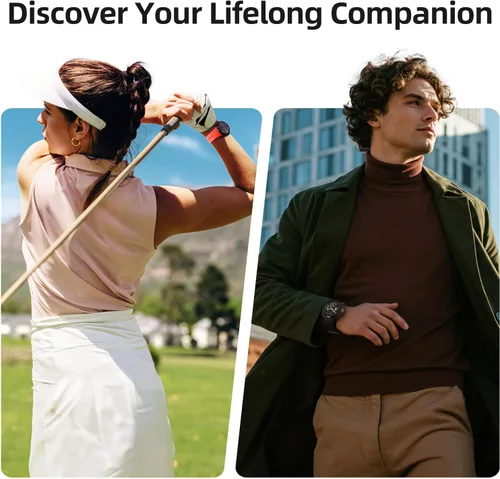 Miniatura 8 de Parsonver Reloj inteligente AMOLED para hombres y mujeres, pantalla siempre encendida, rastreador de fitness, responder/realizar llamadas, 2 bandas
