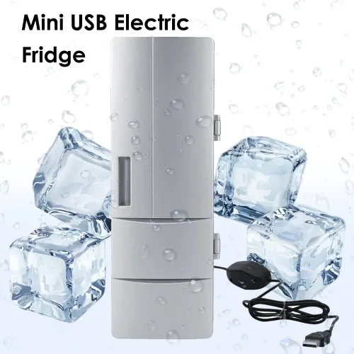 Miniatura 7 de Riloer 1 mini refrigerador USB de doble uso magnético, caliente y frío para 5 V 10 W enfriamiento 46.4-48.2 °F, calefacción 104.0-149.0 °F, plata