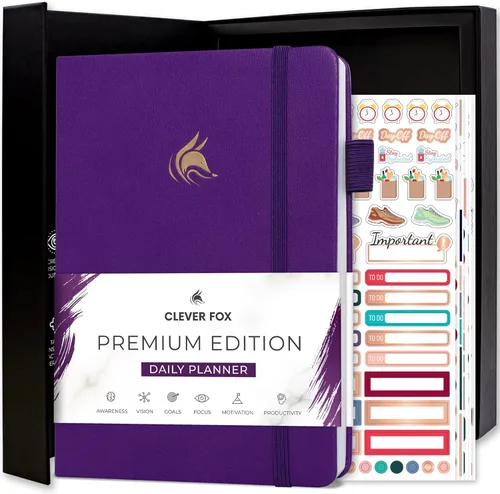 Miniatura 10 de Clever Fox Agenda Diaria, edición superior. - Planificador diario de lujo con horario por hora, organizador personal, diario de productividad