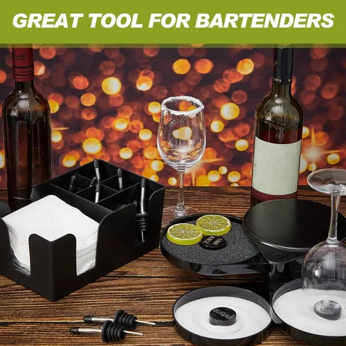 Miniatura 5 de Mifoci Barra de vidrio de 3 niveles, herramienta de barman para cocteles, Margarita, 12 piezas de acero inoxidable clásico vertedores de botellas
