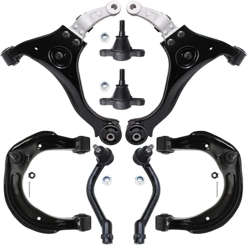 Miniatura 408 de Detroit Axle - Kit de brazos de control de extremo delantero de 8 piezas para Dodge Dakota 00-04, Durango 00-03, 4 brazos de control superior e