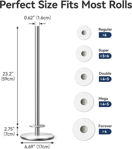 Miniatura 2 de Soporte de papel higiénico de níquel cepillado para almacenamiento de rollos de repuesto, soporte de papel higiénico de acero inoxidable