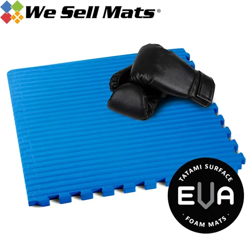 Miniatura 3 de We Sell Mats Tapete de ejercicio de espuma EVA de 1 pulgada de grosor, patrón de tatami, azulejos entrelazados para gimnasio en casa, artes