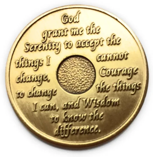 Miniatura 2 de 1 año de bronce AA (Alcohólicos Anónimos) Cumpleaños - Medallón de recuperación de aniversario/moneda/modelo de chip