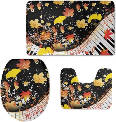 Miniatura 13 de UNICEU Alfombras de baño de 3 piezas, diseño de margaritas hippie, girasol, suave, absorbente, alfombrilla de baño + alfombrilla de contorno