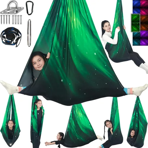 Miniatura 12 de Columpio Sensorial para Niños Soporta hasta 300 libras Interior y Exterior Columpio de Terapia Abrazador con Kit Colgador de Ganchos para Hamaca