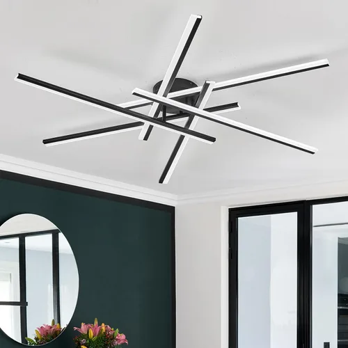 Miniatura 16 de Lámpara de Techo Semiempotrada, Candelabro LED Regulable de 32.8" Luminaria de Techo Moderna Regulable con Control Remoto de 6 Luces para Sala