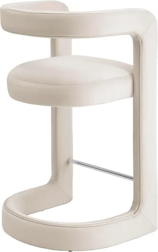 Miniatura 7 de Modway Winslow Performance - Taburete de terciopelo con reposapiés de acero inoxidable en alabastro