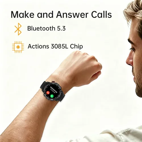 Miniatura 2 de Reloj inteligente para hombres y mujeres, llamada Bluetooth, pantalla táctil de 1.43 pulgadas, rastreador de actividad física con frecuencia