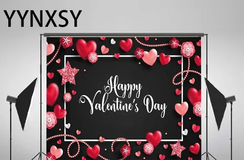 Miniatura 2 de YYNXSY Decoración de fotografía de San Valentín en forma de corazón rosa de 7 x 5 pies para decoración de fiesta de habitación, pancarta para fiesta