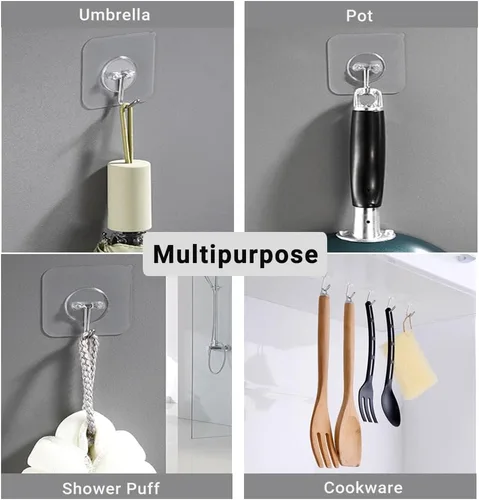 Miniatura 3 de Ganchos adhesivos de pared para colgar sombreros, ganchos para llaves, ganchos para colgar abrigos, ganchos para montaje en pared, ganchos de ducha