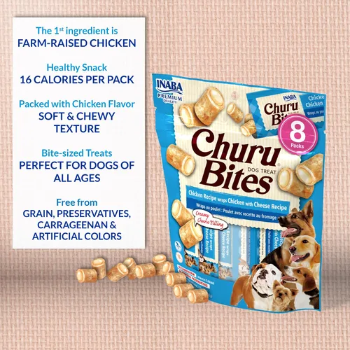 Miniatura 5 de INABA Churu - Bocadillos para perros, golosinas suaves y masticables para perros, 0.42 onzas cada tubo, 48 tubos en total (8 tubos por paquete)