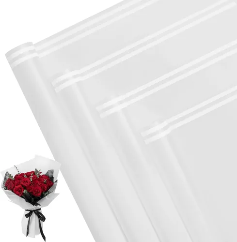 Miniatura 42 de NESCCI Papel de regalo de flores de 20 hojas, papel de regalo de ramo floral impermeable, suministros de floristería, papel de embalaje para boda