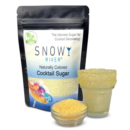 Miniatura 25 de Snowy River Azúcar de cóctel azul real, certificado Kosher de color natural azul real (8 onzas, cristal mediano)