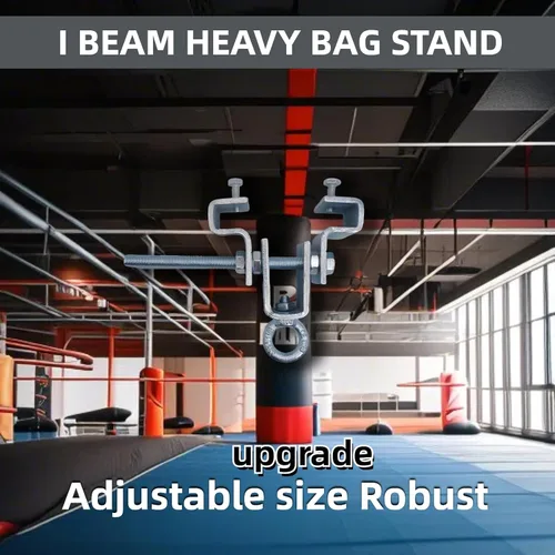 Miniatura 6 de Soporte para bolsa pesada I-Beam Soporte de boxeo resistente fácil de instalar, abrazaderas de acero para bolsas pesadas, abrazaderas de acero