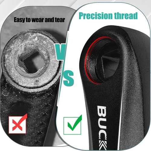 Miniatura 5 de BUCKLOS Juego de bielas para bicicleta eléctrica de montaña con brazo de manivela cuadrado/diamante/hueco - 152MM/170MM/175MM MTB de aluminio