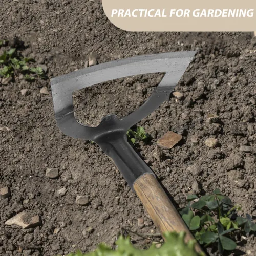Miniatura 4 de DOITOOL Azada hueca de jardín, azada de jardín de acero al manganeso, rastrillo de mano resistente para cultivo de patio trasero, aflojamiento