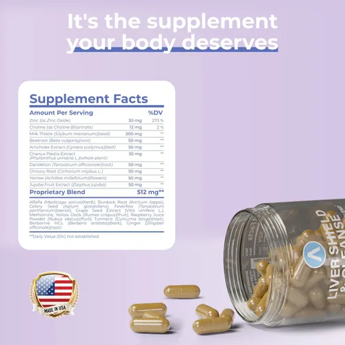 Miniatura 5 de Avenir Nutrition Liver Shield & Cleanse Suplemento de desintoxicación y reparación de limpieza hepática a base de hierbas Suplementos
