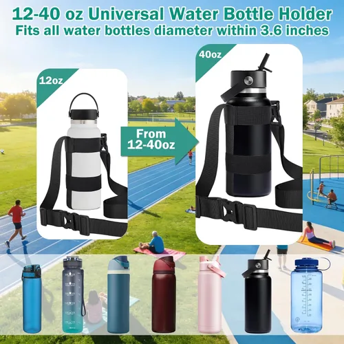 Miniatura 2 de HEYSKAY Soporte para botella de agua con correa, correa para botella de agua con correa de hombro ajustable para Owala FreeSip de 24 a 40 onzas